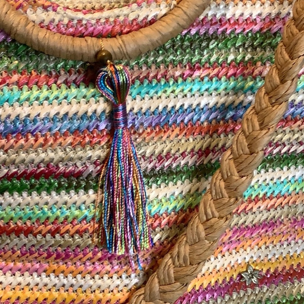 Cappelli Straworld Multicolor Straw Bag W/Braided Strap - Picture 2 of 10